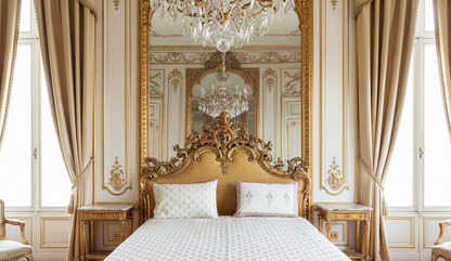 Heritage Block Print 100% Cotton Percale Bedsheet with 2 Pillowcases