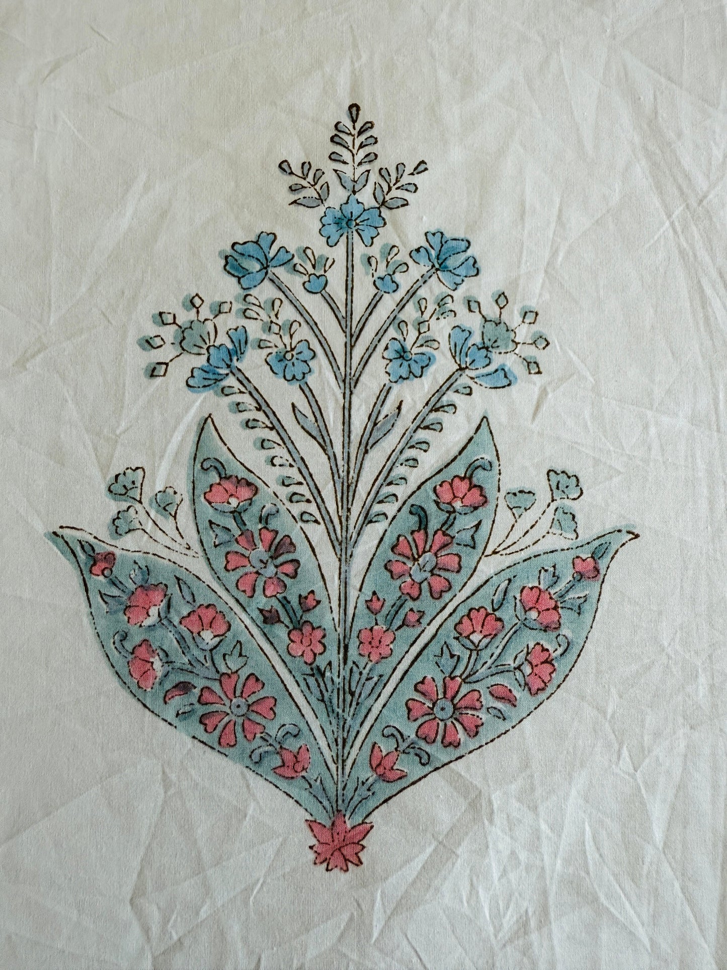 Heritage Block Print 100% Cotton Percale Bedsheet with 2 Pillowcases