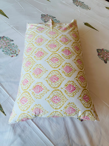 Heritage Block Print 100% Cotton Percale Bedsheet with 2 Pillowcases