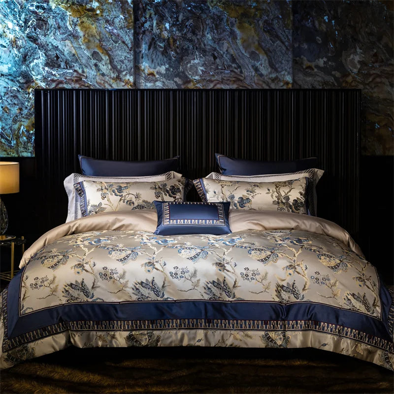 Luxury Satin Jacquard Egyptian Cotton European Palace Bedding Set