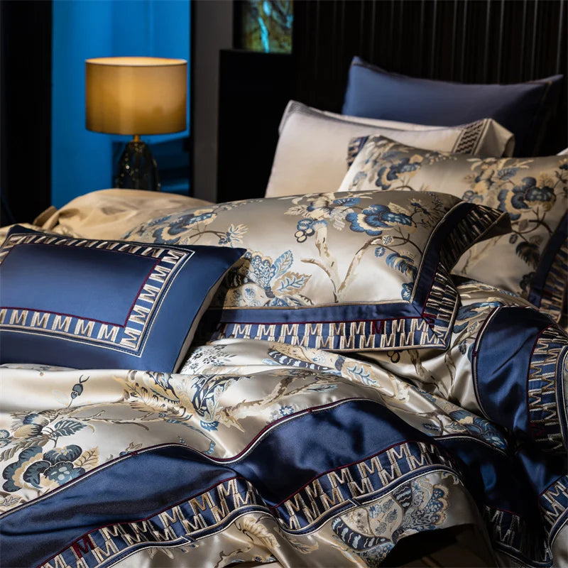 Luxury Satin Jacquard Egyptian Cotton European Palace Bedding Set